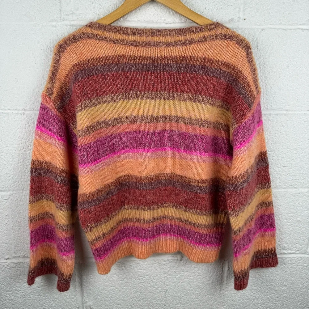 J.Crew Wide Sleeve Alpaca Blend Sweater in Ombré Stripe Size S - Picture 9 of 12